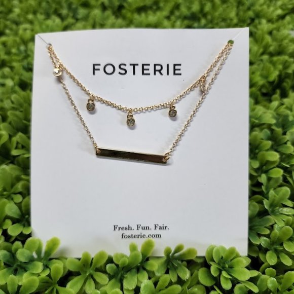 FOSTERIE Exclusive Dual Strand Layered Necklace - Picture 1 of 3